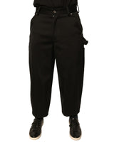 Dolce & Gabbana Black Cotton Mid Waist Cropped Pants