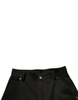 Dolce & Gabbana Black Cotton Mid Waist Cropped Pants