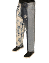 Dolce & Gabbana Multicolor Patchwork Cotton Straight Men Denim Jeans