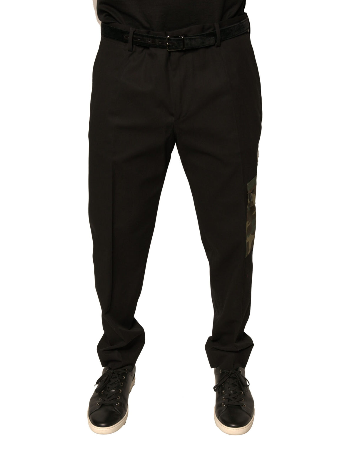 Dolce & Gabbana Black Cotton Men Cargo Casual Pants