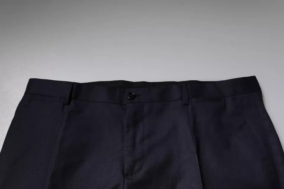 Dolce & Gabbana Dark Blue Tapered Formal Dress Pants