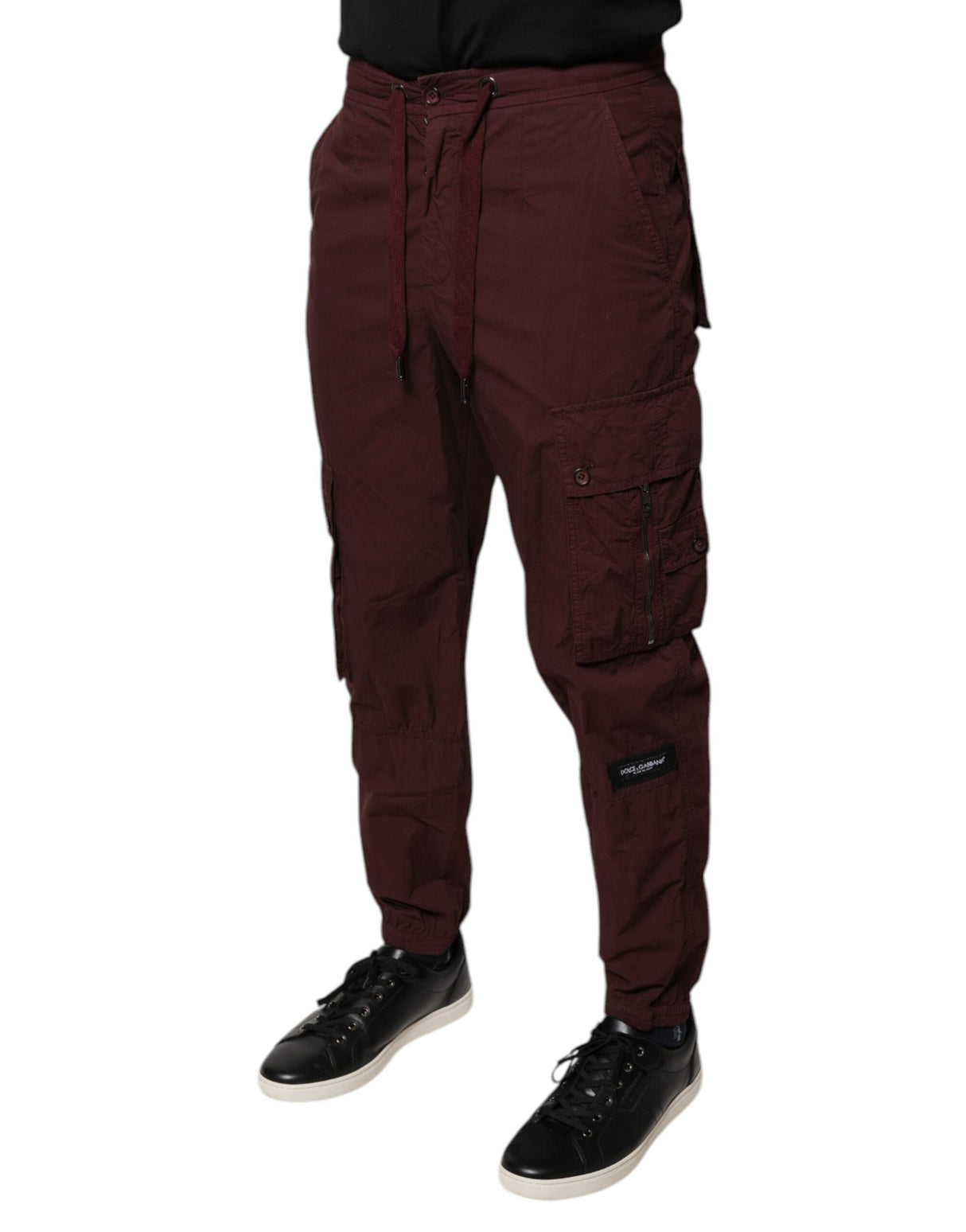 Dolce & Gabbana Bordeaux Cotton Cargo Jogger Sweatpants Pants