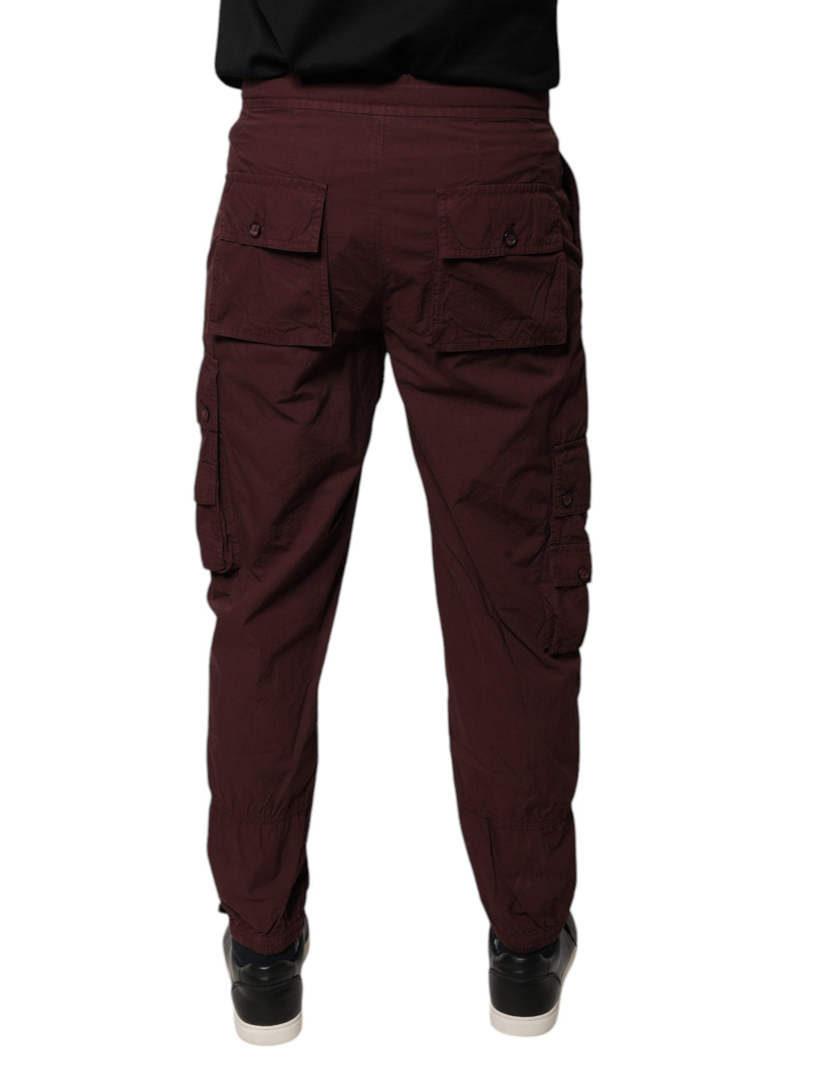 Dolce & Gabbana Bordeaux Cotton Cargo Jogger Sweatpants Pants