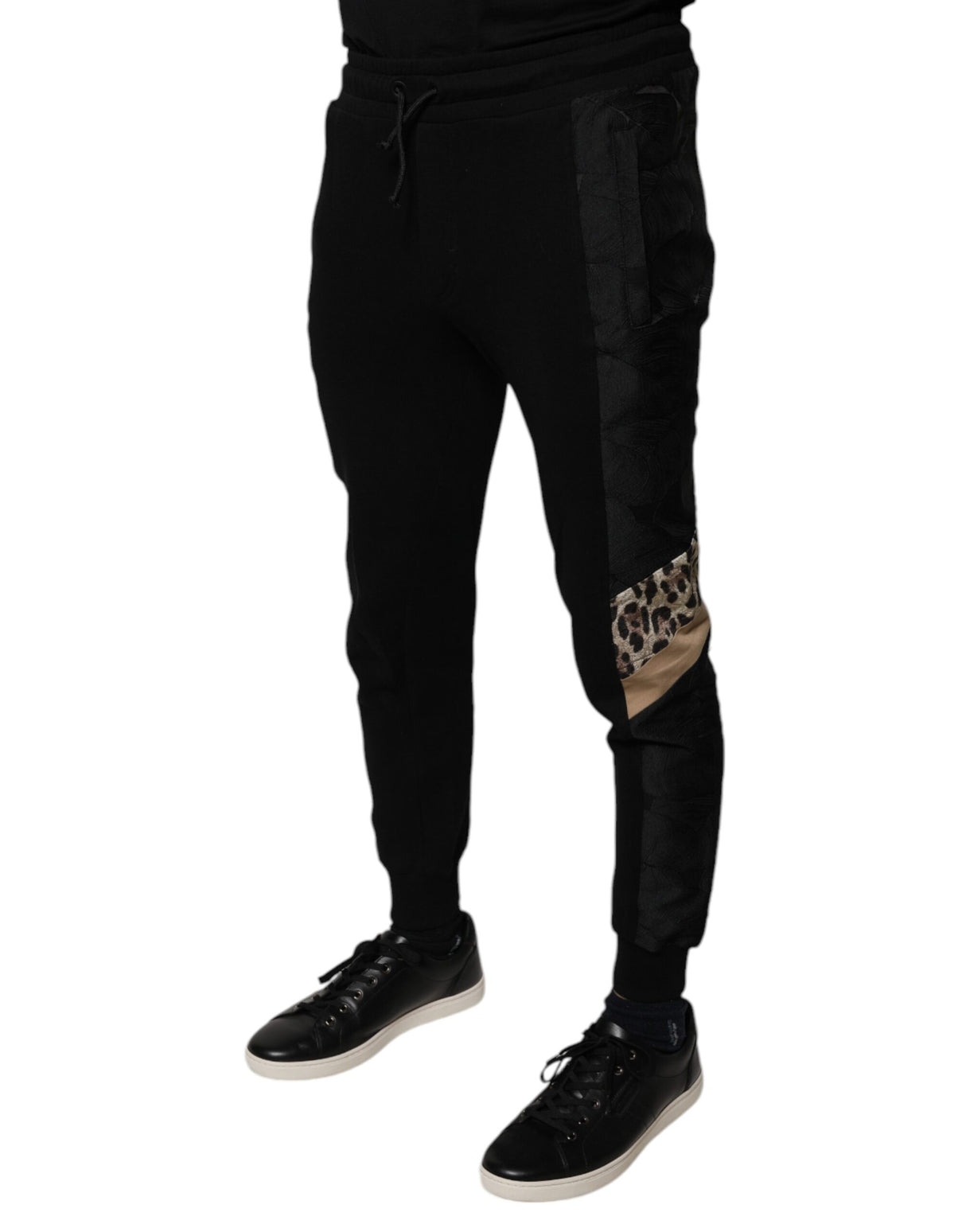 Dolce & Gabbana Black Leopard Slim Fit Jogger Pants