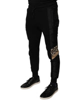 Dolce & Gabbana Black Leopard Slim Fit Jogger Pants