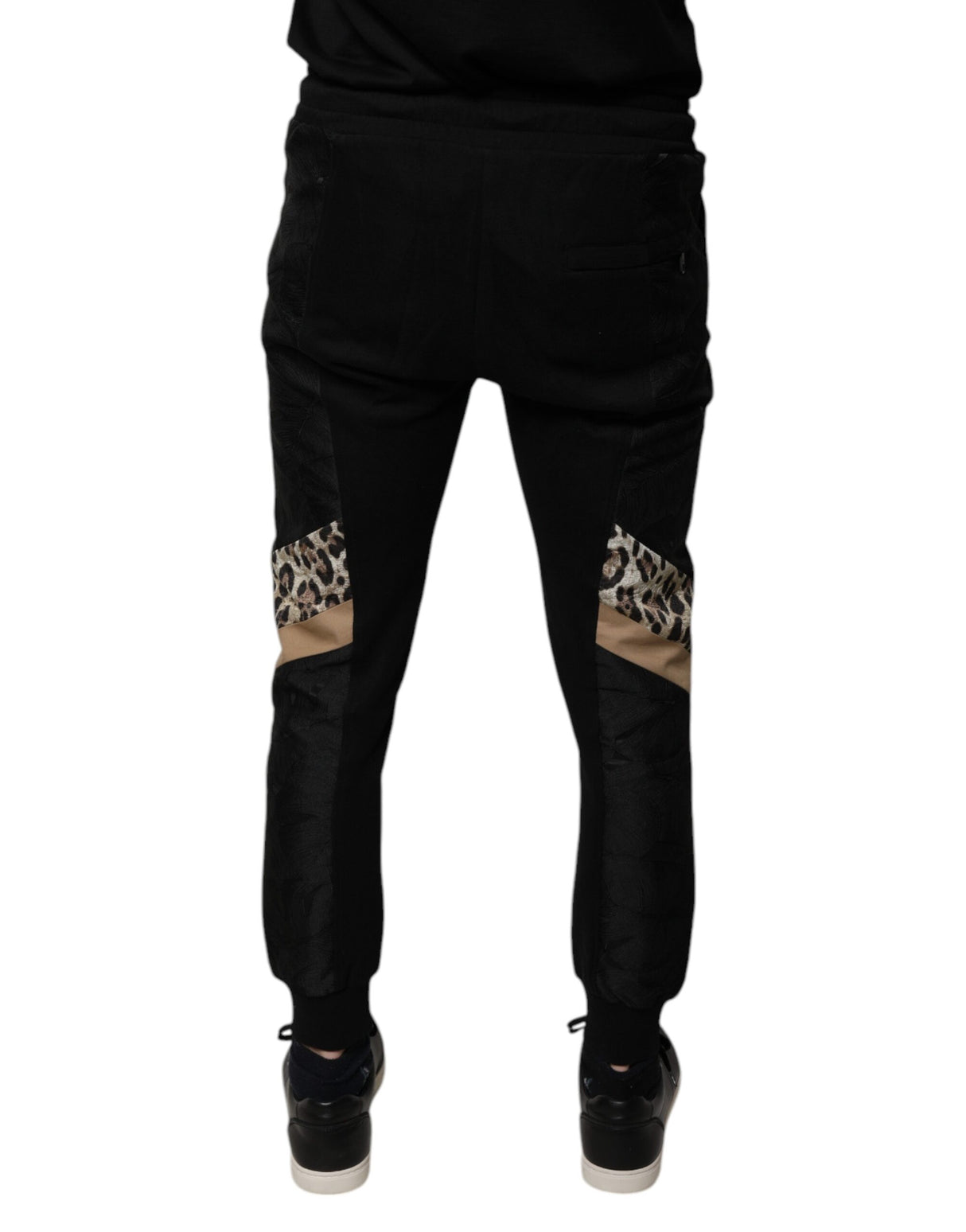 Dolce & Gabbana Black Leopard Slim Fit Jogger Pants