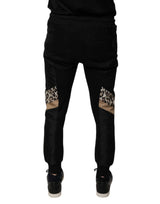 Dolce & Gabbana Black Leopard Slim Fit Jogger Pants