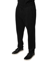 Dolce & Gabbana Black Stripes Viscose Skinny Dress Pants