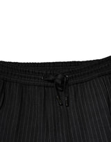 Dolce & Gabbana Black Stripes Viscose Skinny Dress Pants