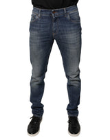 Dolce & Gabbana Blue DG Crown Logo Cotton Skinny Denim Jeans