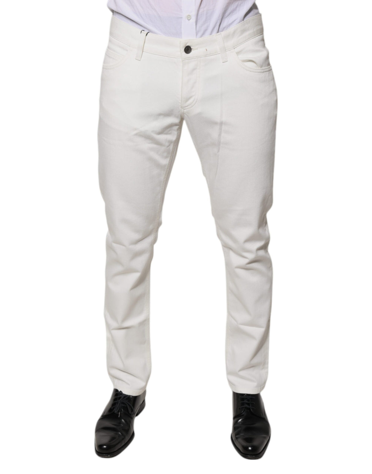 Dolce & Gabbana White Cotton Skinny Denim Jeans