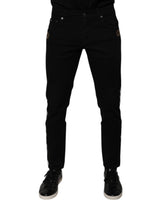 Dolce & Gabbana Black Crown White Lining Skinny Denim Jeans