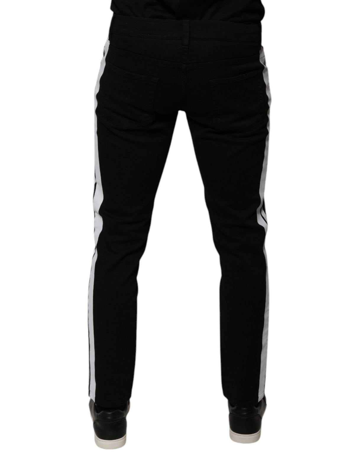 Dolce & Gabbana Black Crown White Lining Skinny Denim Jeans