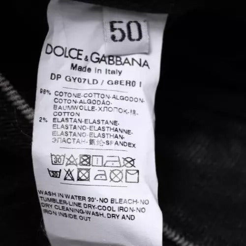 Dolce & Gabbana Black Cotton Stretch Skinny Men Denim Jeans