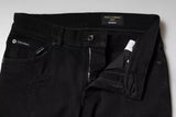 Dolce & Gabbana Black Cotton Tattered Skinny Denim Logo Jeans