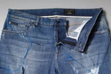 Dolce & Gabbana Blue Cotton Stretch Tattered Skinny Denim Jeans