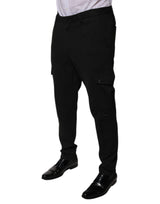 Dolce & Gabbana Black Viscose Cargo Men Casual Pants