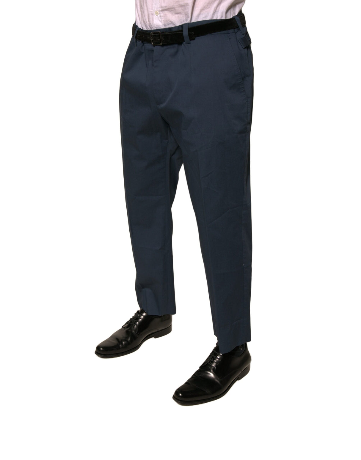 Dolce & Gabbana Blue Cotton Men Skinny Dress Pants