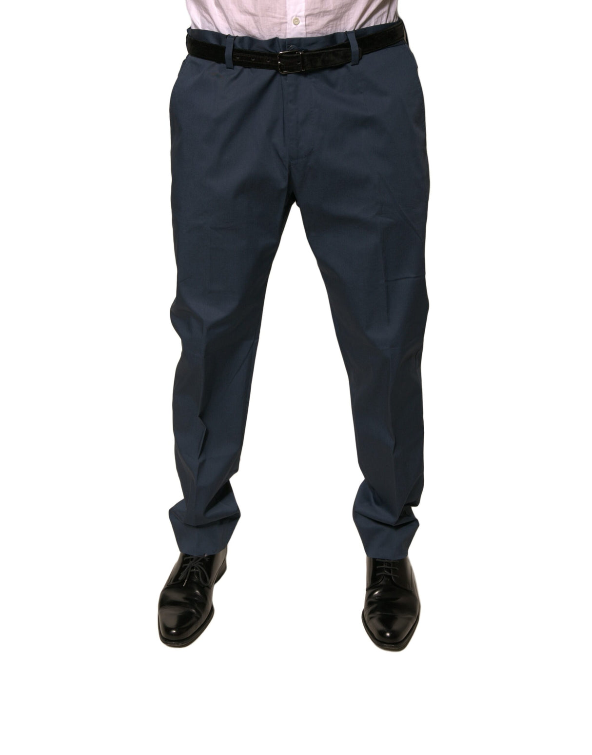 Dolce & Gabbana Dark Blue Cotton Stretch Skinny Men Dress Pants