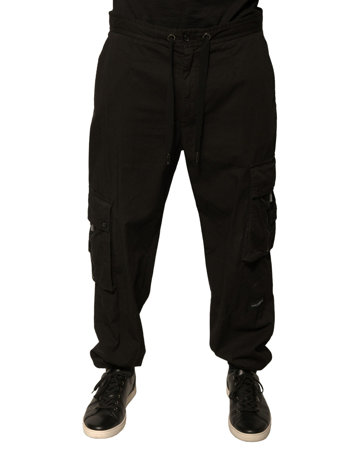 Dolce & Gabbana Black Cotton Cargo Jogger Sweatpants Pants