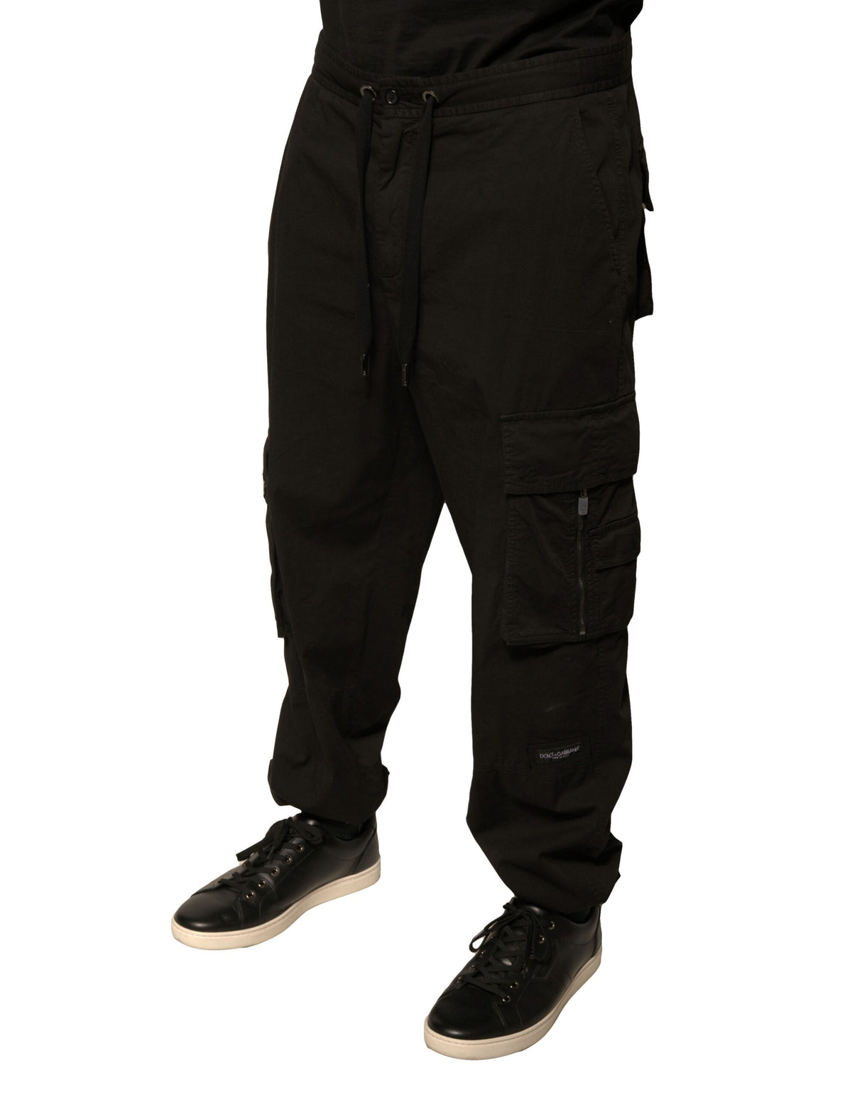 Dolce & Gabbana Black Cotton Cargo Jogger Sweatpants Pants