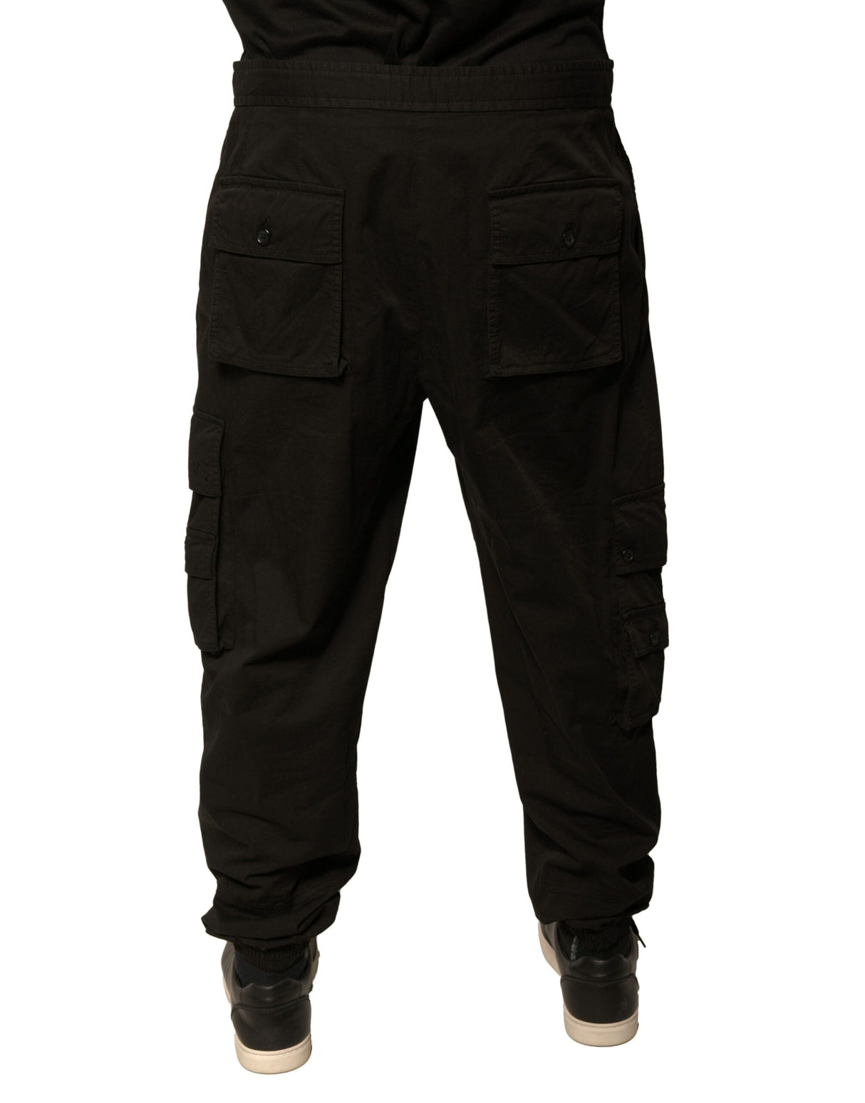 Dolce & Gabbana Black Cotton Cargo Jogger Sweatpants Pants