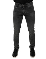 Dolce & Gabbana Black Logo Cotton Stretch Skinny Denim Pants