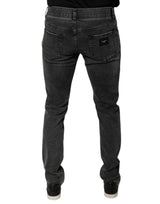 Dolce & Gabbana Black Logo Cotton Stretch Skinny Denim Pants