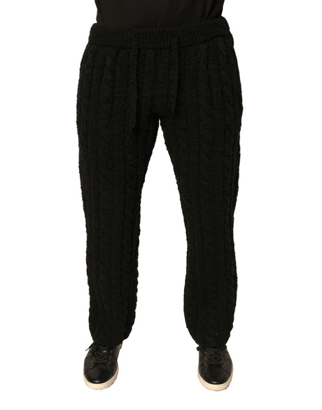 Dolce & Gabbana Black Wool Knitted Skinny Pants