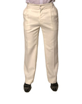 Dolce & Gabbana Off White Straight Dress Pants