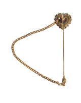 Dolce & Gabbana Gold 925 Sterling Silver Sacred Heart Pin Collar Brooch