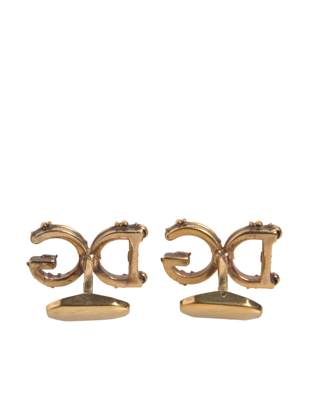 Dolce & Gabbana Gold Tone 925 Sterling Silver DG Logo Cufflink