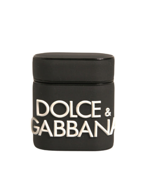 Dolce & Gabbana Black White Silicone Embossed Logo Airpods Case