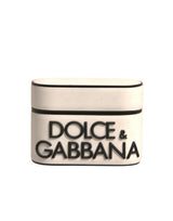 Dolce & Gabbana White PVC Embossed Logo Plaque Holder Airpods Case