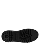 Dolce & Gabbana Black Trekking Studded Derby Logo Shoes