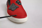 Dolce & Gabbana Red Leather Nylon Low Top Men Sneakers Shoes