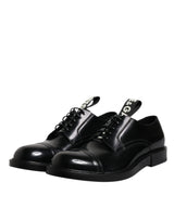 Dolce & Gabbana Black Patent Leather Derby Lace Up Formal Dress Shoes