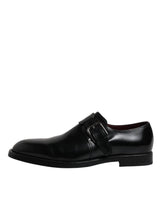 Dolce & Gabbana Black Leather Monk Strap Derby Formal Shoes