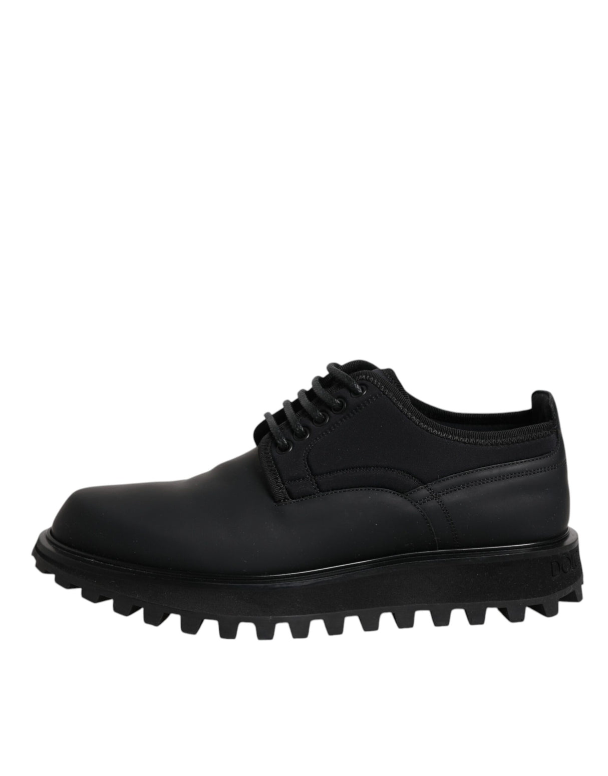 Dolce & Gabbana Black Leather Lace Up Trekking Dress Shoes