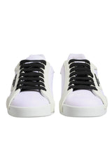 Dolce & Gabbana White Nylon Leather Low Top Sneakers Shoes