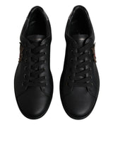 Dolce & Gabbana Black London Sacred Heart Sneakers Shoes