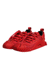 Dolce & Gabbana Red Nylon NS1 Low Top Lace Up Sneakers Shoes