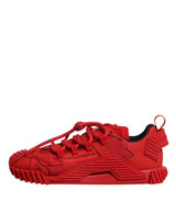 Dolce & Gabbana Red Nylon NS1 Low Top Lace Up Sneakers Shoes