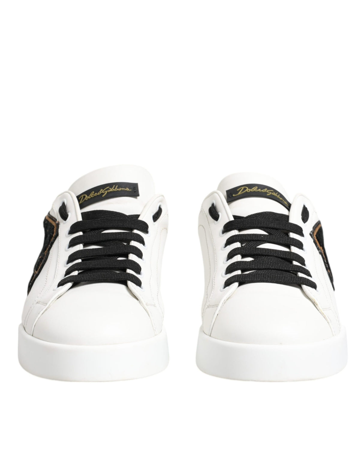 Dolce & Gabbana White Leather DG Logo Low Top Sneakers Shoes