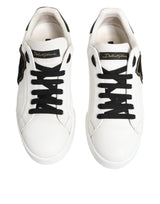 Dolce & Gabbana White Leather DG Logo Low Top Sneakers Shoes