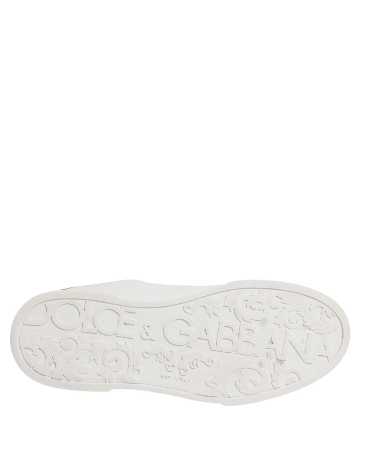 Dolce & Gabbana White Leather DG Logo Low Top Sneakers Shoes