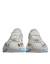 Dolce & Gabbana White Daymaster Hand Painted Sneakers Shoes