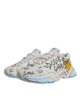 Dolce & Gabbana White Daymaster Hand Painted Sneakers Shoes