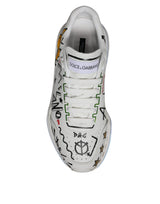 Dolce & Gabbana White Daymaster Hand Painted Sneakers Shoes