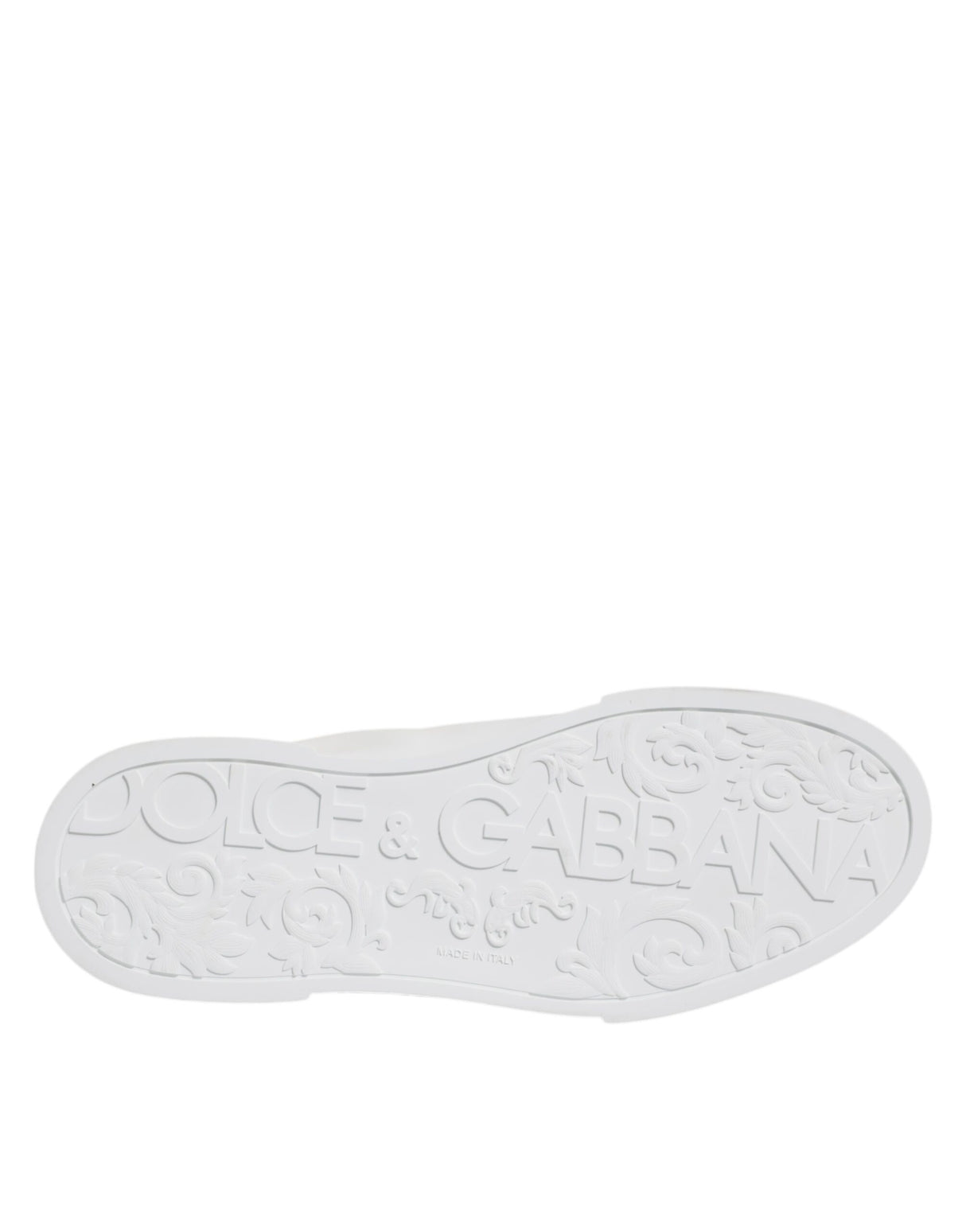 Dolce & Gabbana White Leather DG Logo Low Top Sneakers Shoes